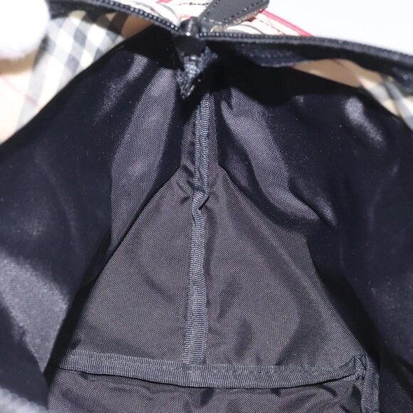 BURBERRY Nova Check Blue Label Hand Bag Nylon Red Silver Auth hs1715 - Picture 13 of 16